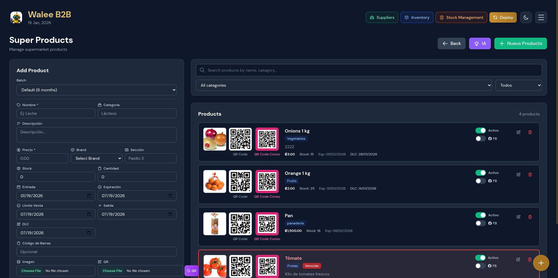 Walee B2B – Sistema de Gestión de Inventario y Proveedores - Imagen 5